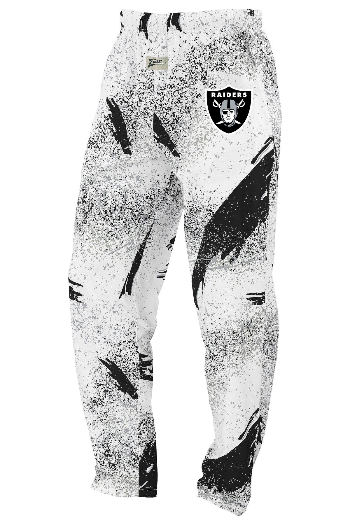 Zubaz NFL Las Vegas Raiders Adult Unisex 3 Color Confetti Z88 Screen Print Pants