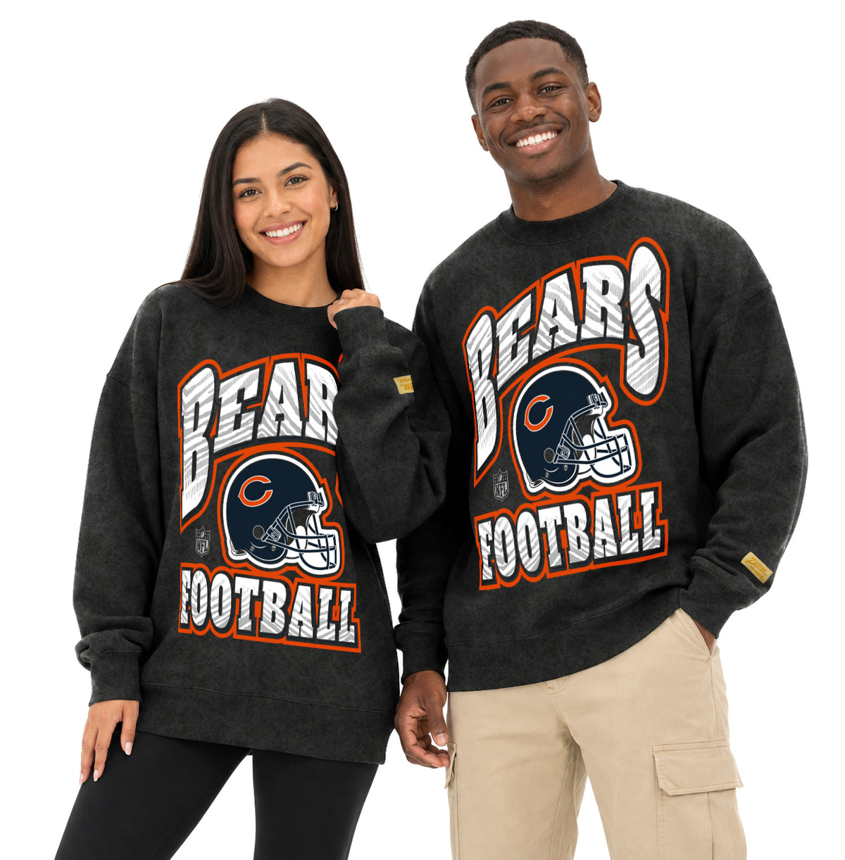 Zubaz NFL Chicago Bears Adult Unisex 90s Vintage All Pro Crewneck Sweatshirt