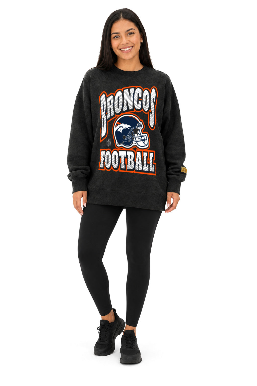 Zubaz NFL Denver Broncos Adult Unisex 90s Vintage All Pro Crewneck Sweatshirt