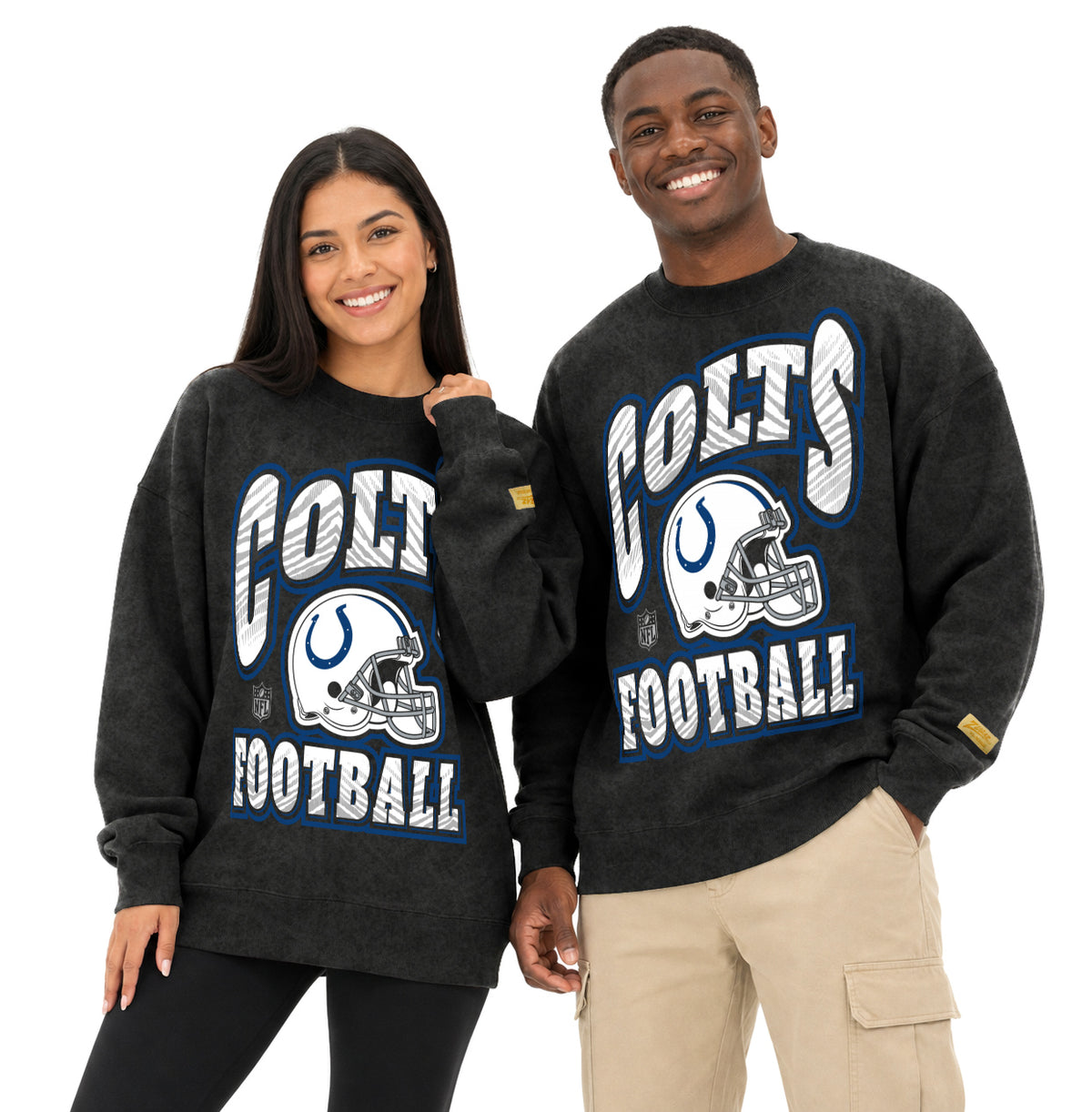 Zubaz NFL Indianapolis Colts Adult Unisex 90s Vintage All Pro Crewneck Sweatshirt