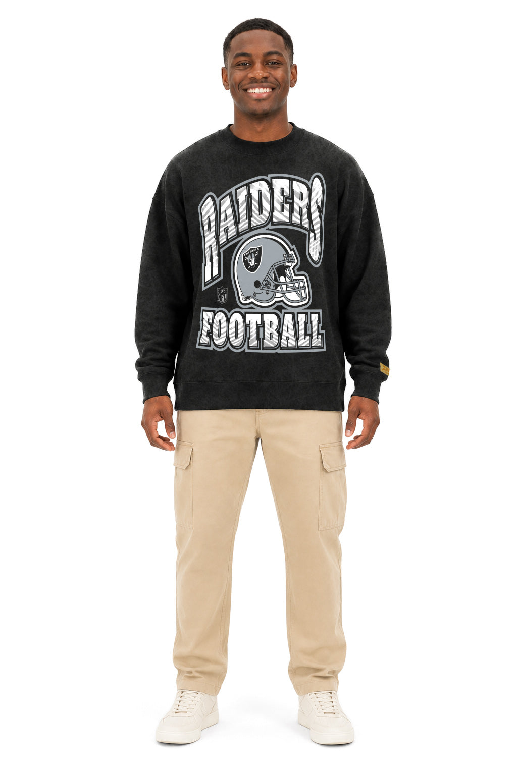 Zubaz NFL Las Vegas Raiders Adult Unisex 90s Vintage All Pro Crewneck Sweatshirt