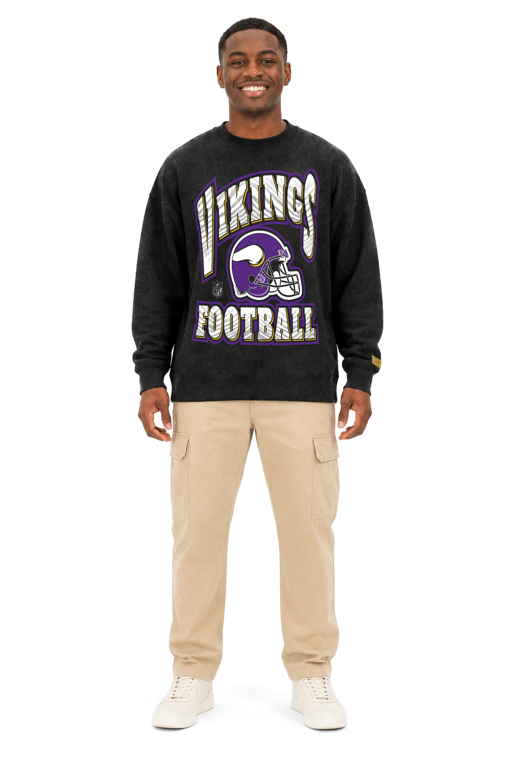 Zubaz NFL Minnesota Vikings Adult Unisex 90s Vintage All Pro Crewneck Sweatshirt
