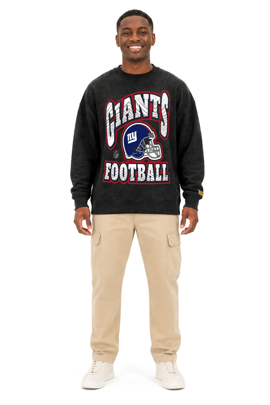Zubaz NFL New York Giants Adult Unisex 90s Vintage All Pro Crewneck Sweatshirt