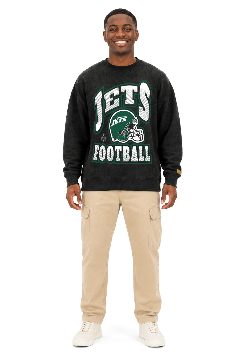 Zubaz NFL New York Jets Adult Unisex 90s Vintage All Pro Crewneck Sweatshirt