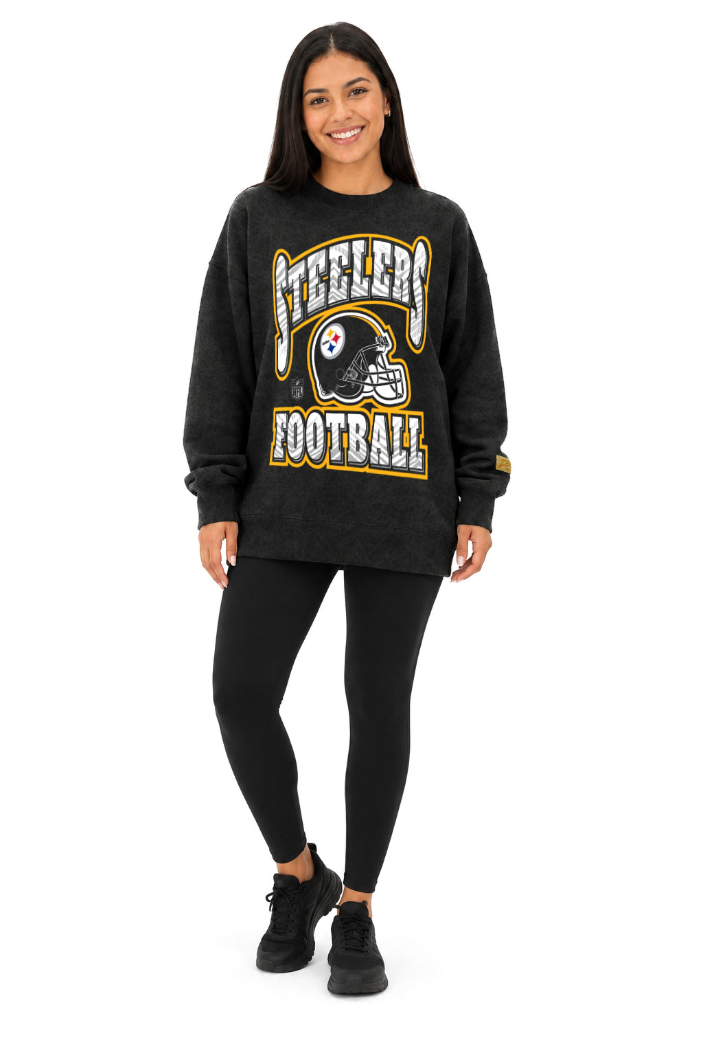 Zubaz NFL Pittsburgh Steelers Adult Unisex 90s Vintage All Pro Crewneck Sweatshirt