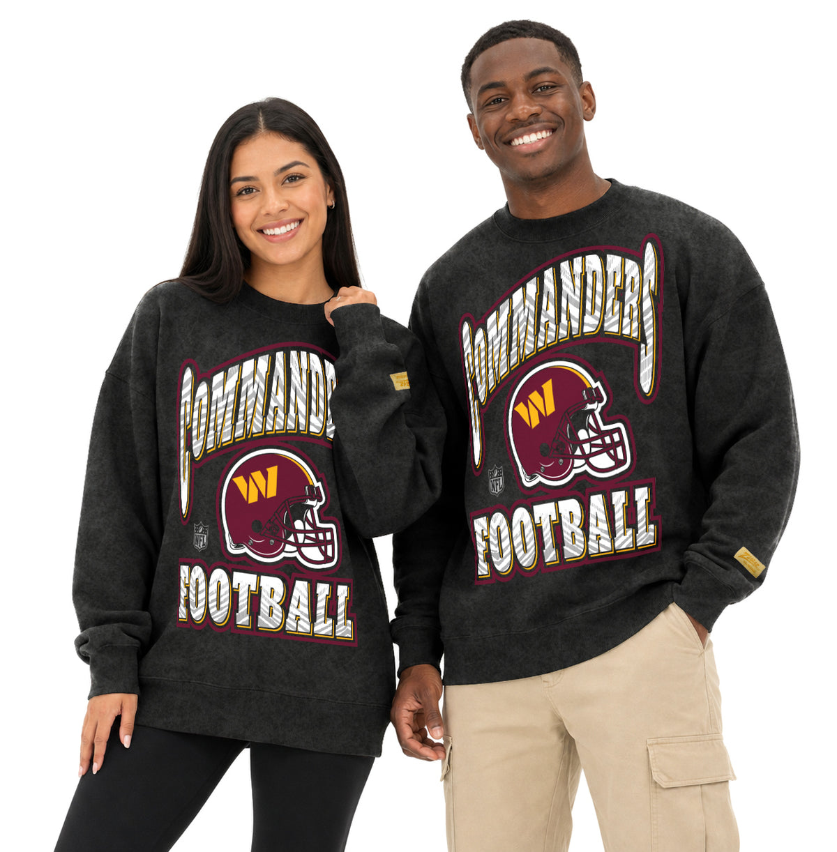 Zubaz NFL Washington Commanders Adult Unisex 90s Vintage All Pro Crewneck Sweatshirt