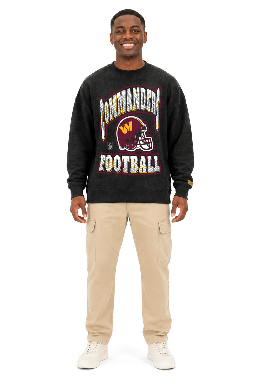 Zubaz NFL Washington Commanders Adult Unisex 90s Vintage All Pro Crewneck Sweatshirt