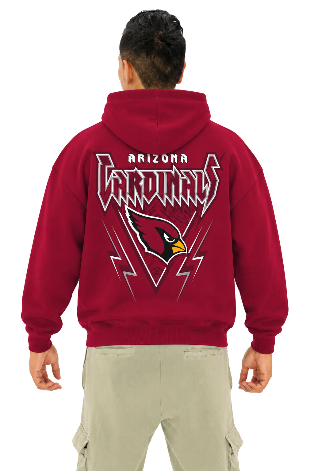 Zubaz NFL Men's & Women's 90s Heavy Metal Hoodie, Arizona Cardinals