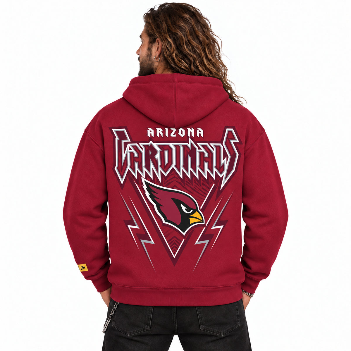 Zubaz NFL Men's & Women's 90s Heavy Metal Hoodie, Arizona Cardinals