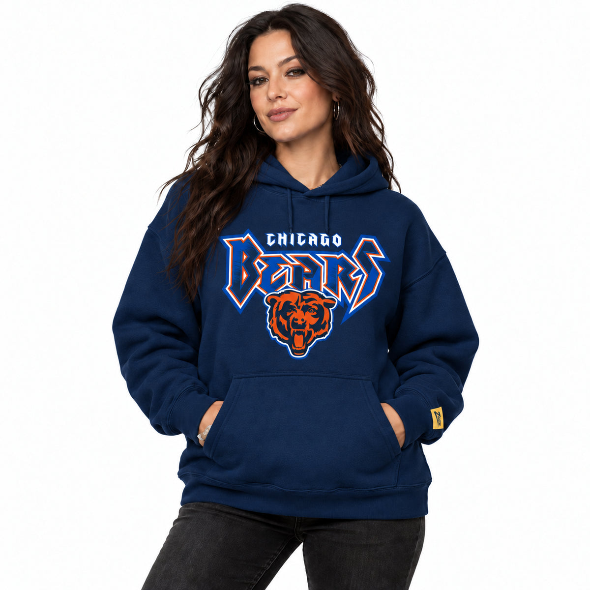 Zubaz NFL Chicago Bears Unisex 90s Vintage Heavy Metal Hoodie