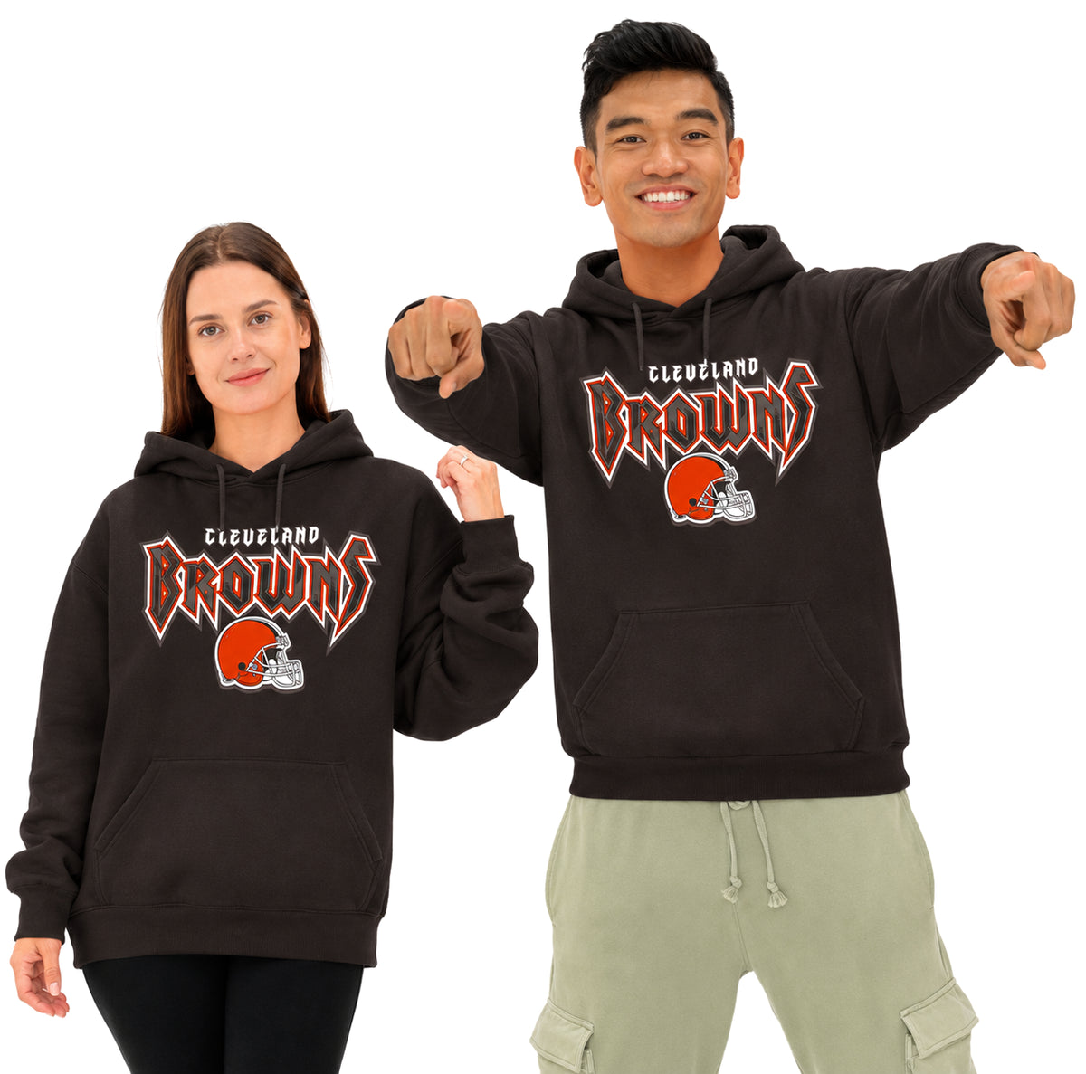 Zubaz NFL Men's & Women's 90s Heavy Metal Hoodie, Cleveland Browns