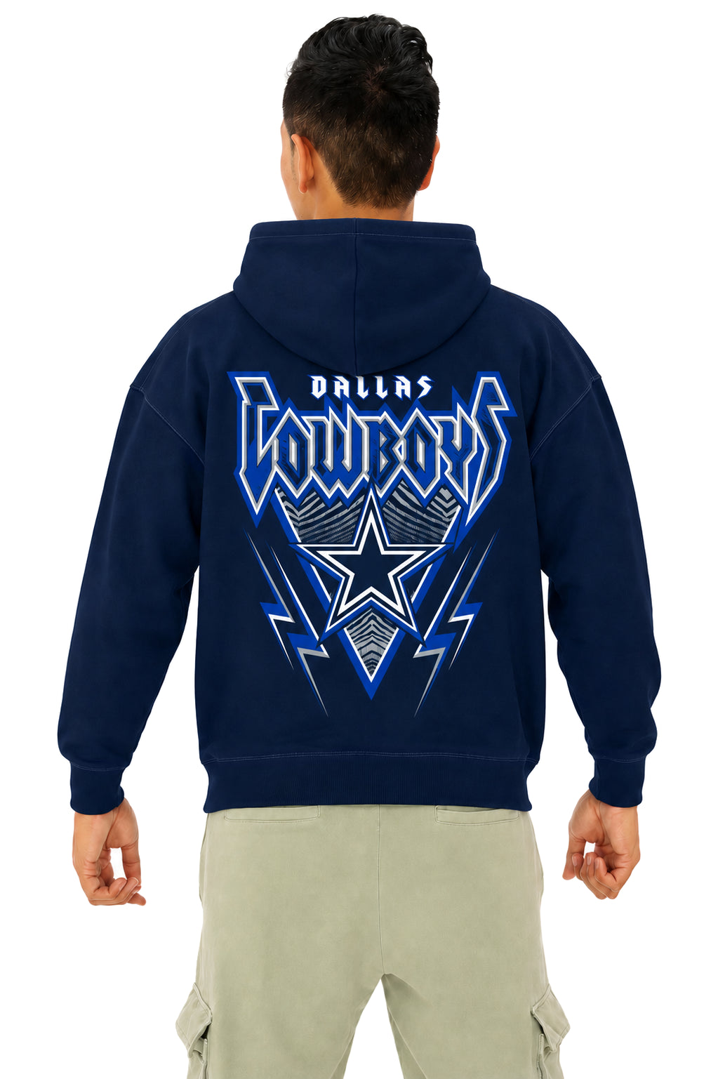 Zubaz NFL Dallas Cowboys Unisex 90s Vintage Heavy Metal Hoodie