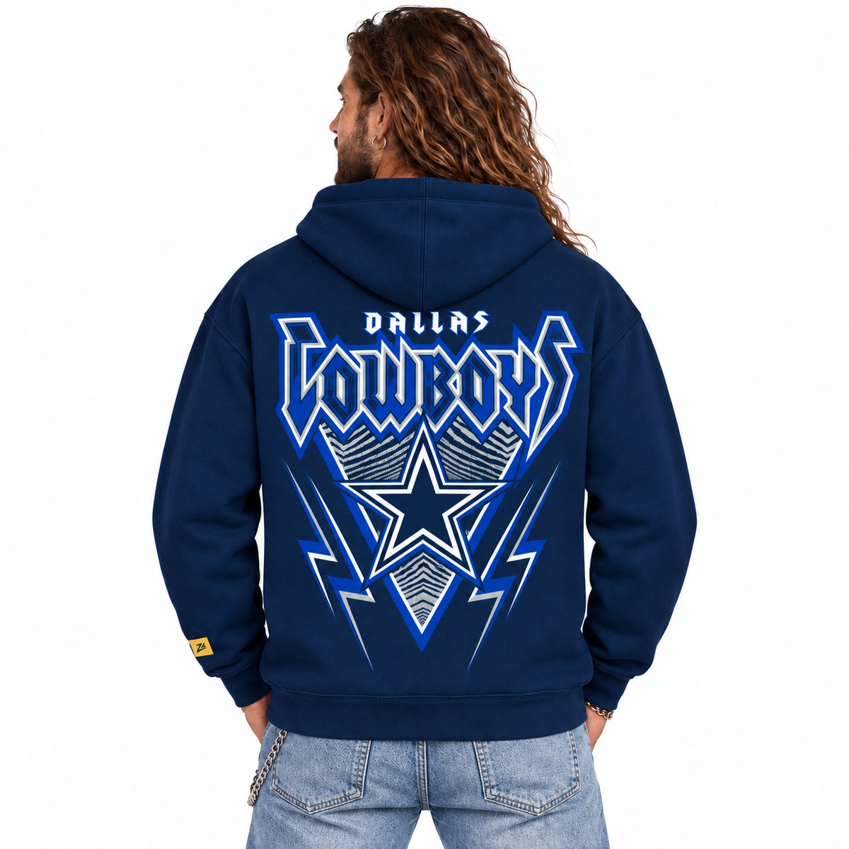 Zubaz NFL Dallas Cowboys Unisex 90s Vintage Heavy Metal Hoodie