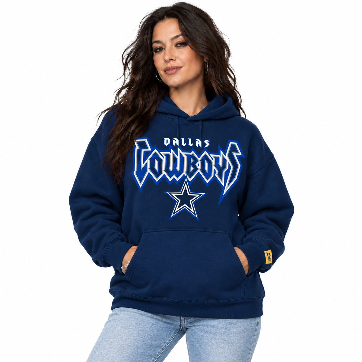 Zubaz NFL Dallas Cowboys Unisex 90s Vintage Heavy Metal Hoodie