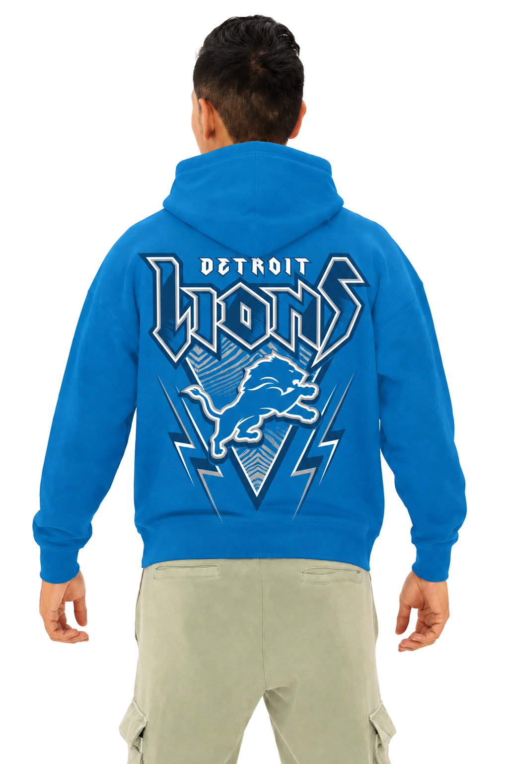 Zubaz NFL Detroit Lions Unisex 90s Vintage Heavy Metal Hoodie