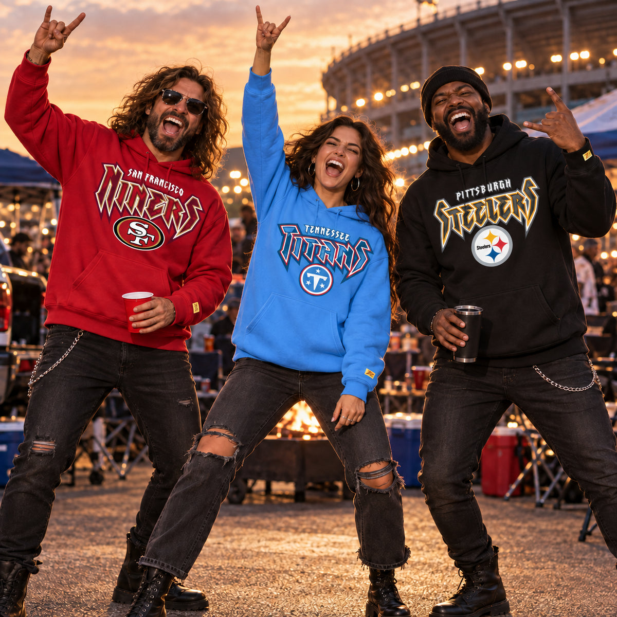 Zubaz NFL Denver Broncos Unisex 90s Vintage Heavy Metal Hoodie