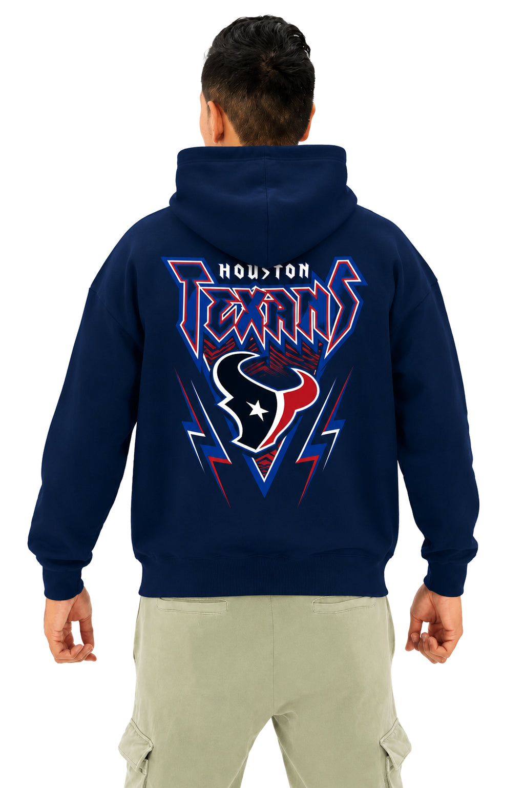 Zubaz NFL Houston Texans Unisex 90s Vintage Heavy Metal Hoodie