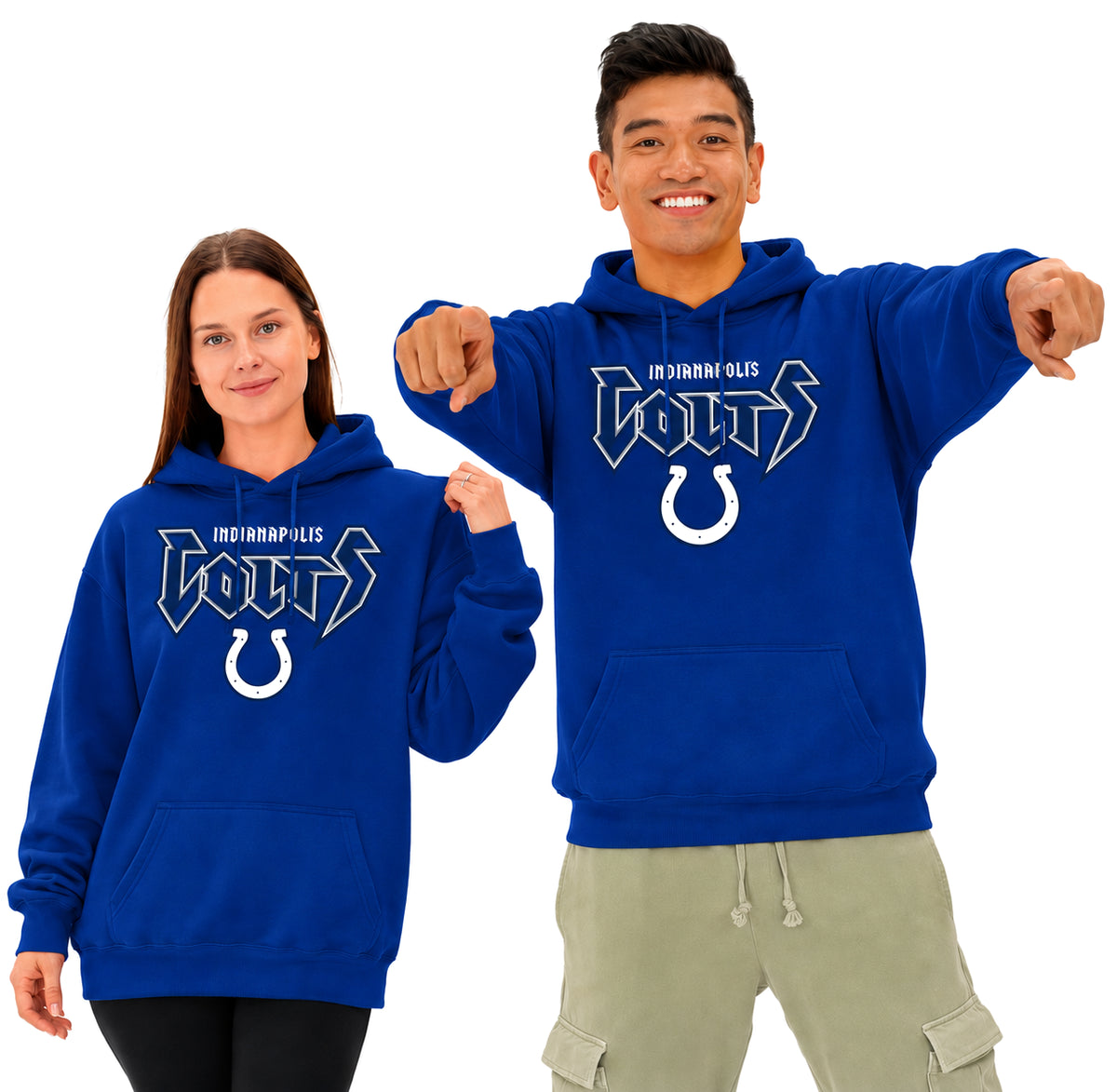 Zubaz NFL Men's & Women's 90s Heavy Metal Hoodie, Indianapolis Colts
