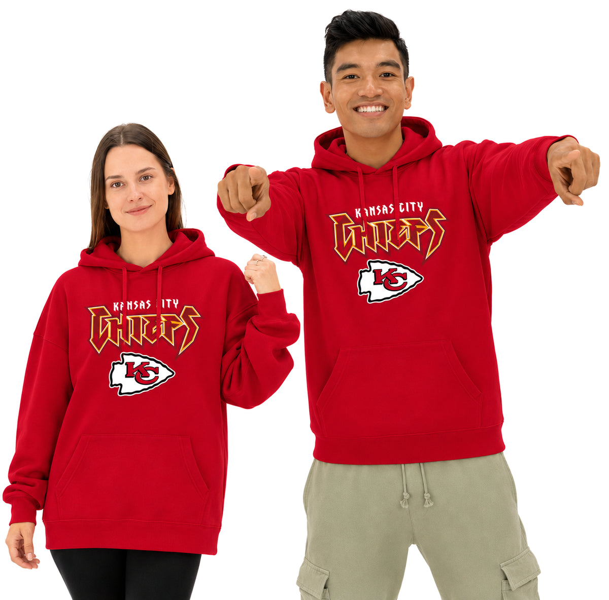 Zubaz NFL Men's & Women's 90s Heavy Metal Hoodie, Kansas City Chiefs