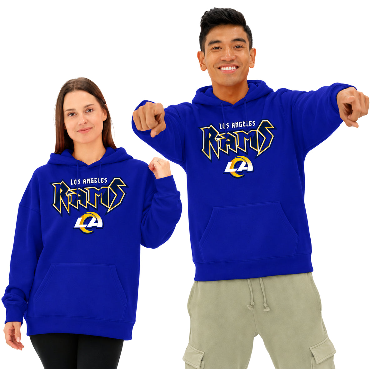 Zubaz NFL Men's & Women's 90s Heavy Metal Hoodie, Los Angeles Rams
