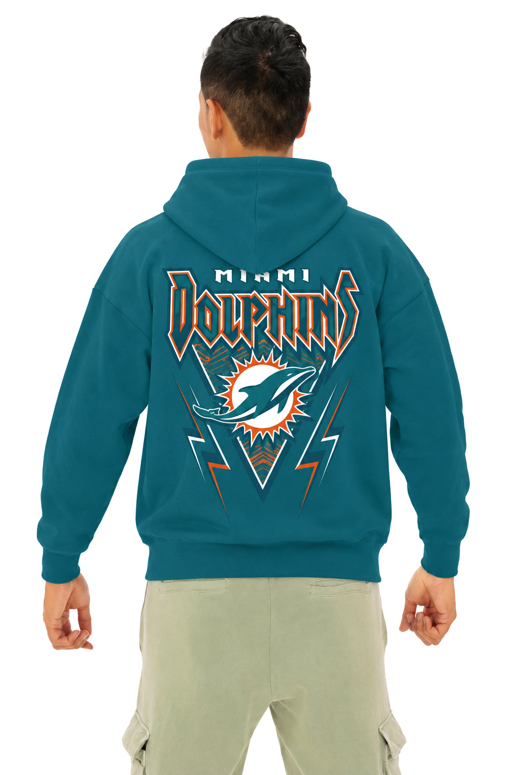 Zubaz NFL Men's & Women's 90s Heavy Metal Hoodie, Miami Dolphins