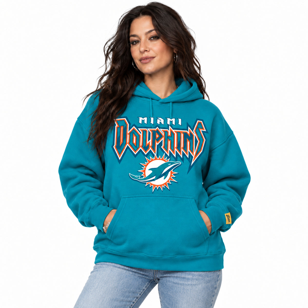 Zubaz NFL Men's & Women's 90s Heavy Metal Hoodie, Miami Dolphins