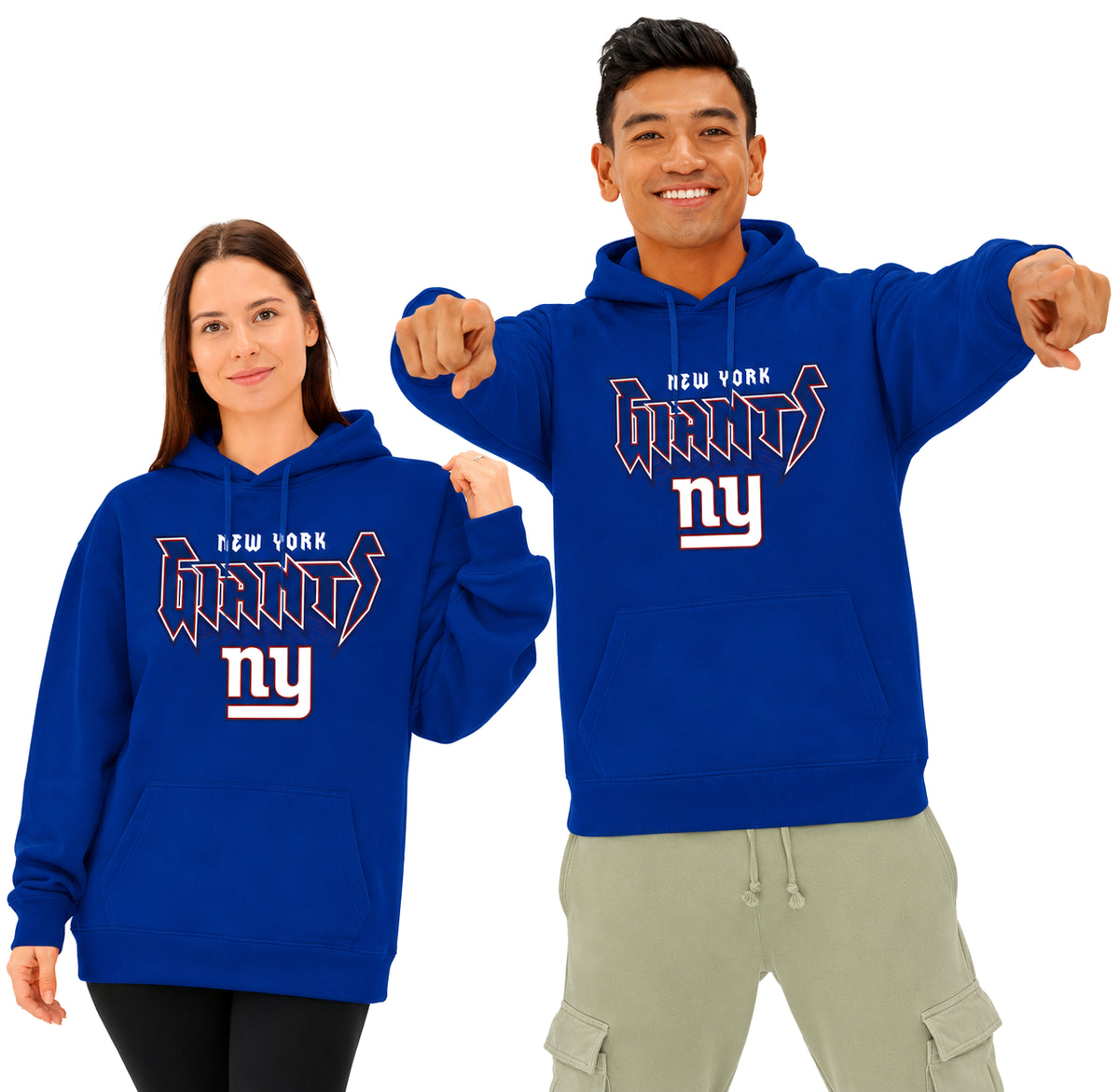 Zubaz NFL Men's & Women's 90s Heavy Metal Hoodie, New York Giants