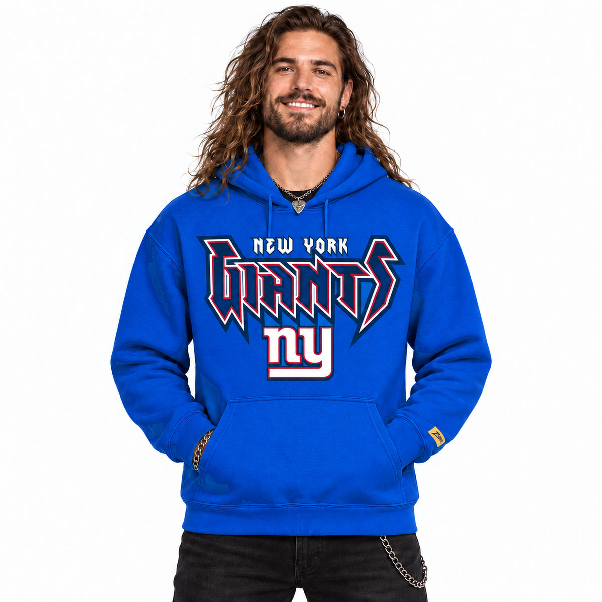 Zubaz NFL Men's & Women's 90s Heavy Metal Hoodie, New York Giants