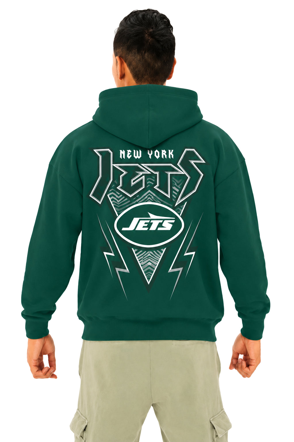 Zubaz NFL Men's & Women's 90s Heavy Metal Graphic Hoodie, New York Jets