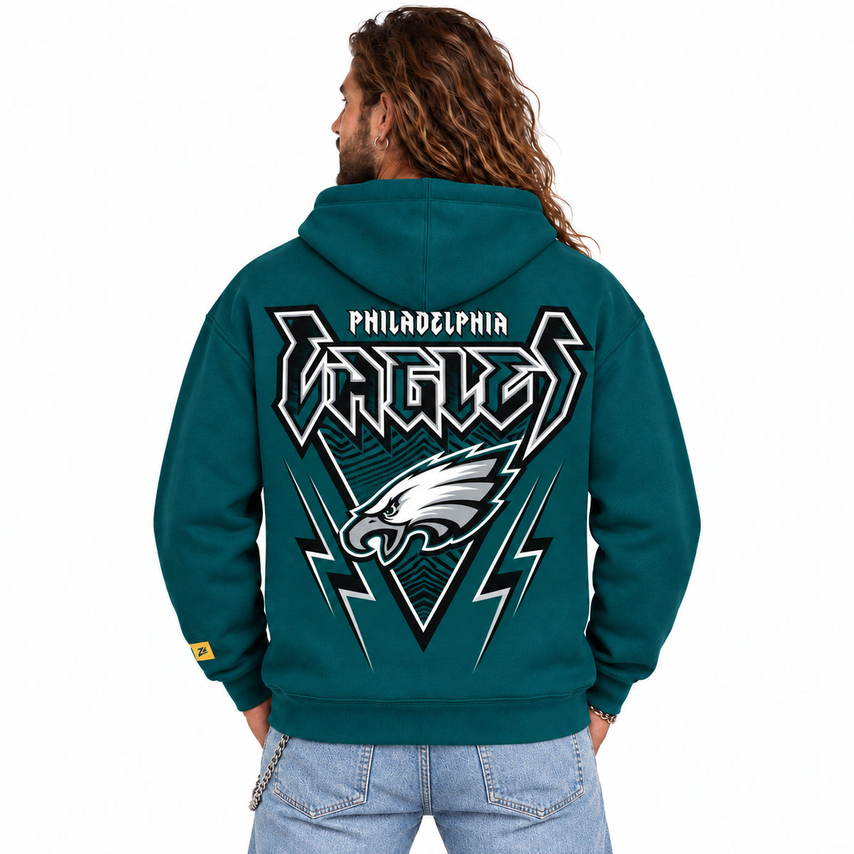 Zubaz NFL Men's & Women's 90s Heavy Metal Hoodie, Philadelphia Eagles