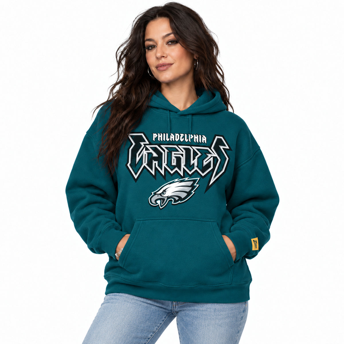 Zubaz NFL Men's & Women's 90s Heavy Metal Hoodie, Philadelphia Eagles