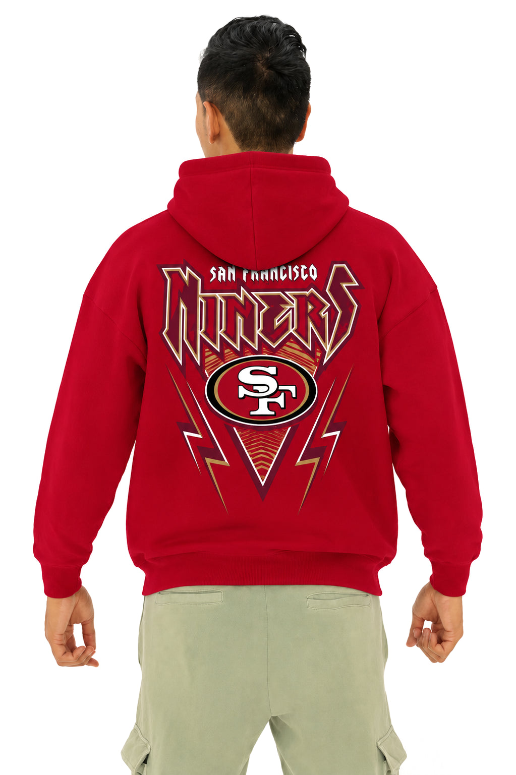 Zubaz NFL San Francisco 49ers Unisex 90s Vintage Heavy Metal Hoodie