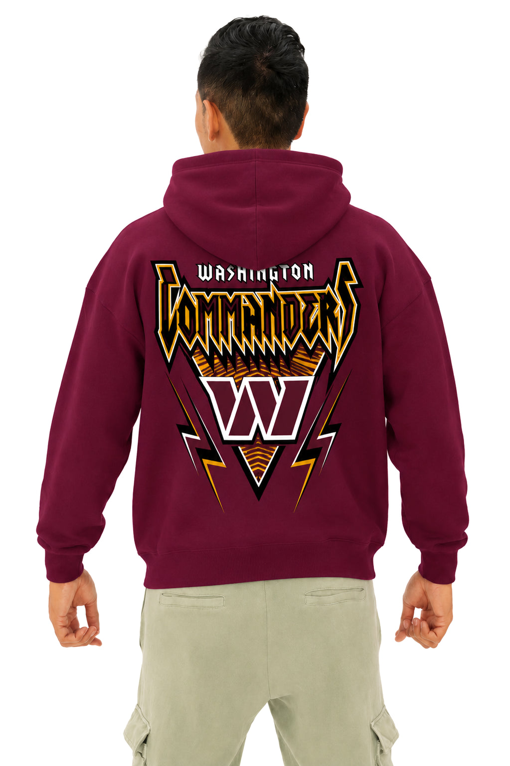 Zubaz NFL Men's & Women's 90s Heavy Metal Hoodie, Washington Commanders