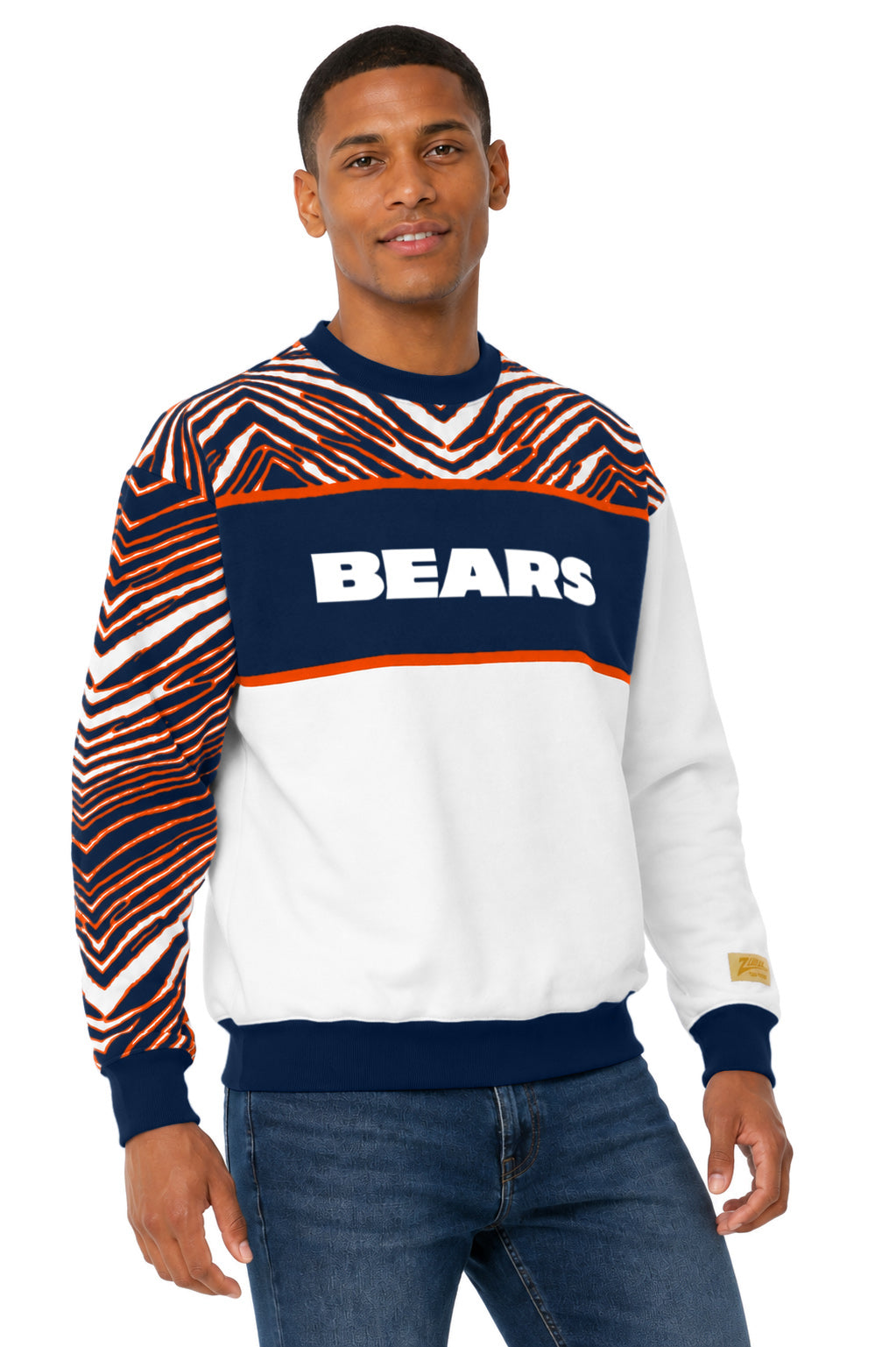 Zubaz NFL Men's & Women's 90s Strong Arm Crew, Chicago Bears