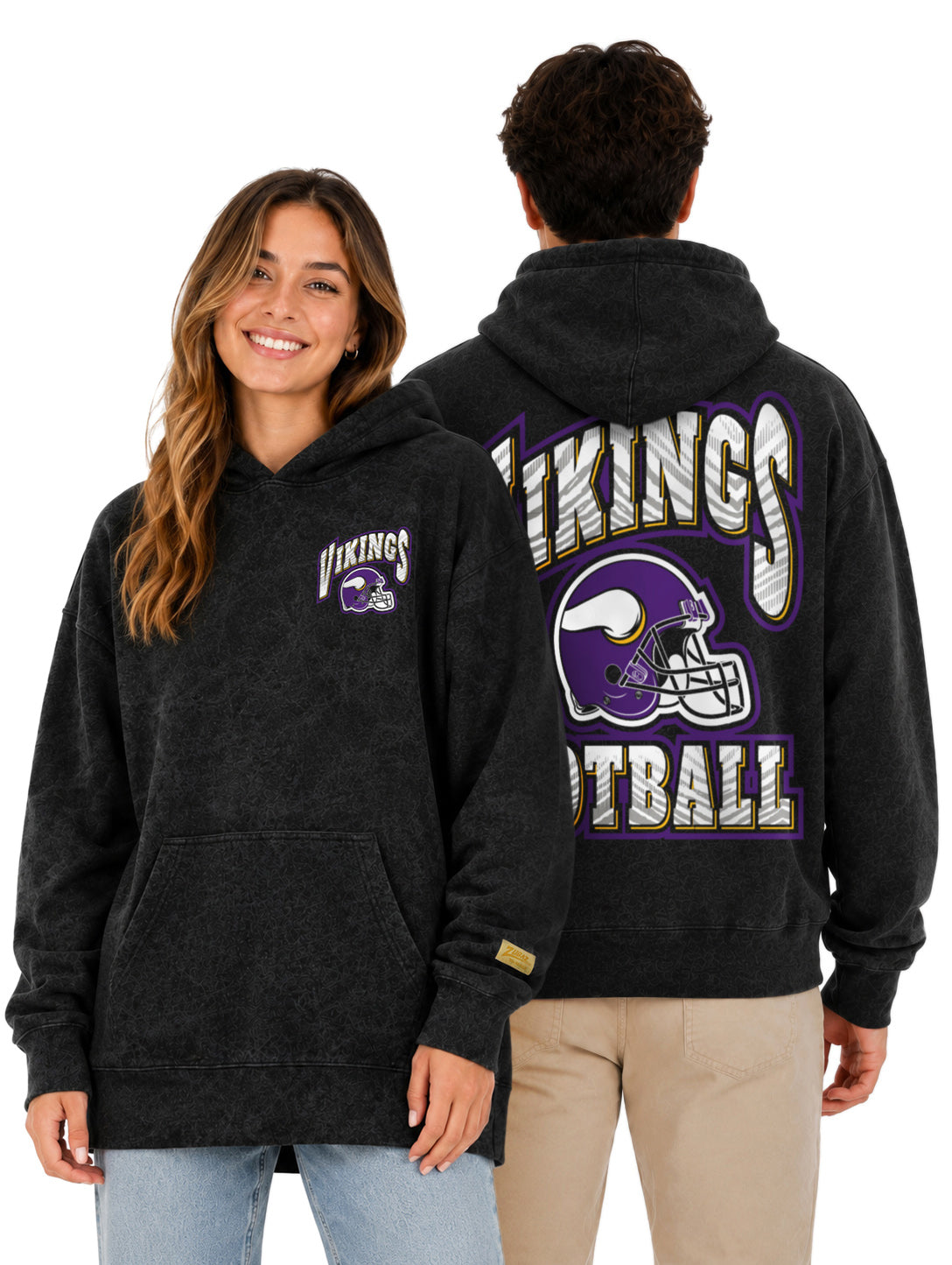 Zubaz NFL Unisex 90s Vintage All Pro Hoodie, Minnesota Vikings