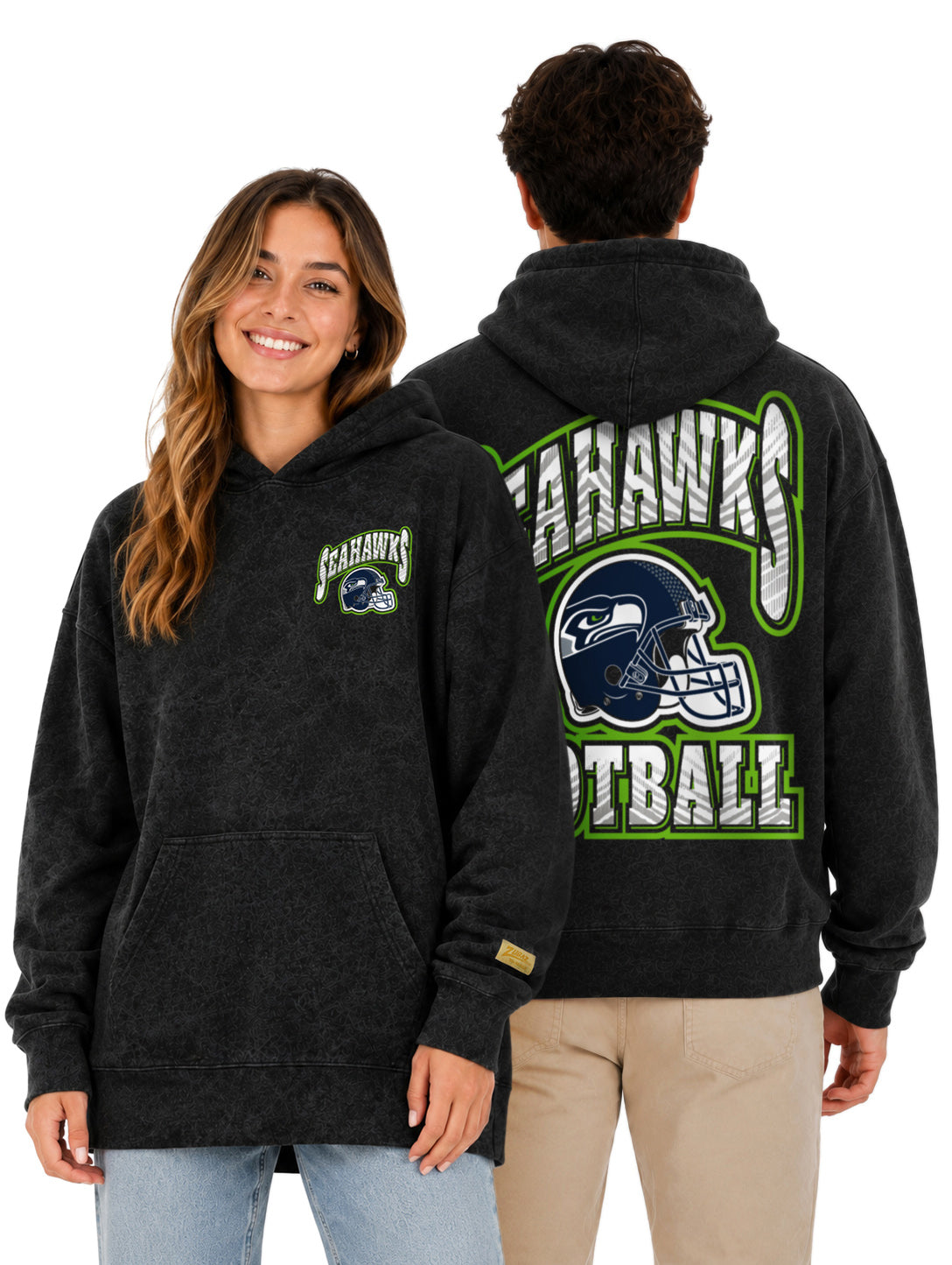 Zubaz NFL Seattle Seahawks Unisex 90s Vintage All Pro Hoodie