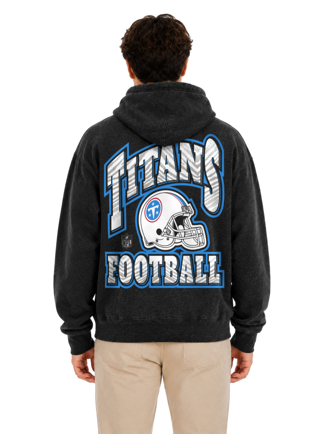 Zubaz NFL Tennessee Titans Unisex Black Zebra Fade 90s Vintage All Pro Hoodie