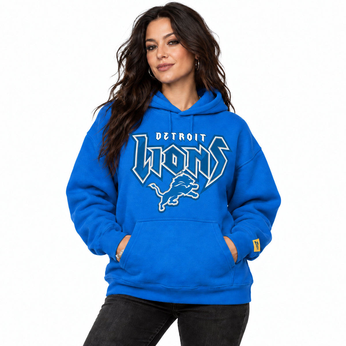 Zubaz NFL Detroit Lions Unisex 90s Vintage Heavy Metal Hoodie
