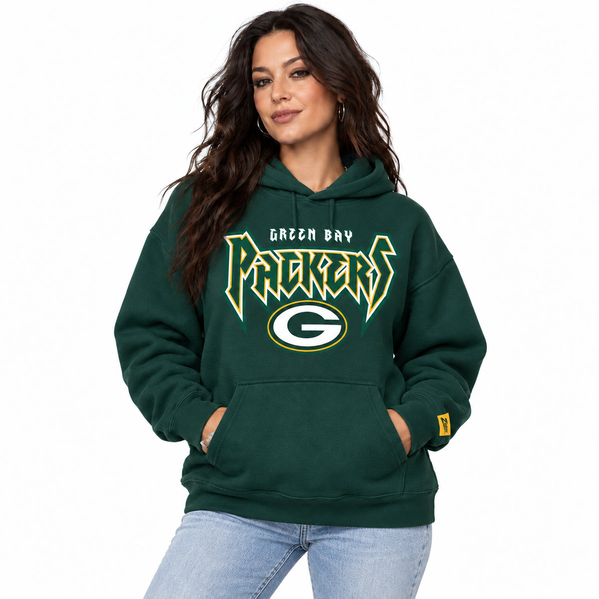 Zubaz NFL Men's & Women's 90s Heavy Metal Hoodie, Green Bay Packers