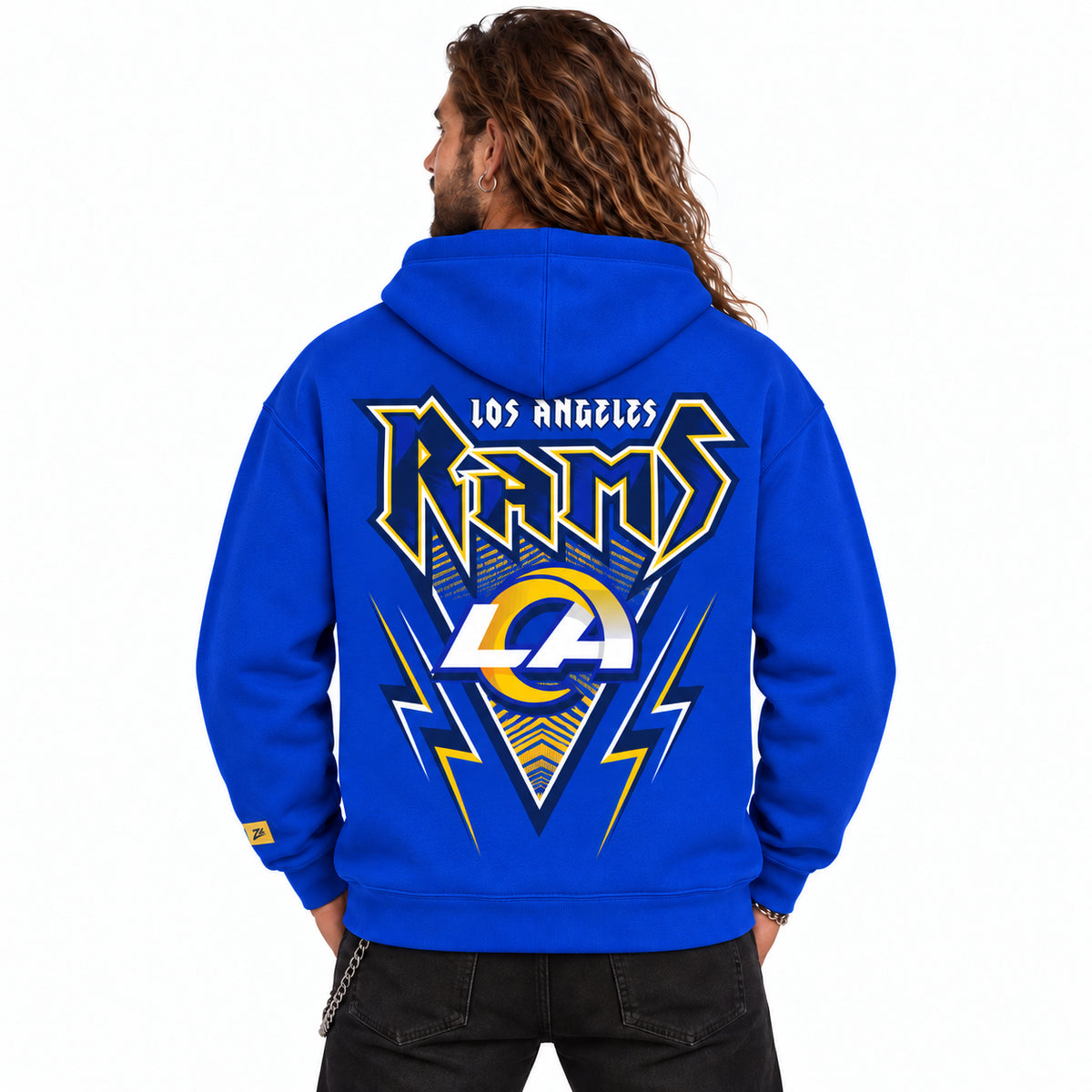 Zubaz NFL Men's & Women's 90s Heavy Metal Hoodie, Los Angeles Rams