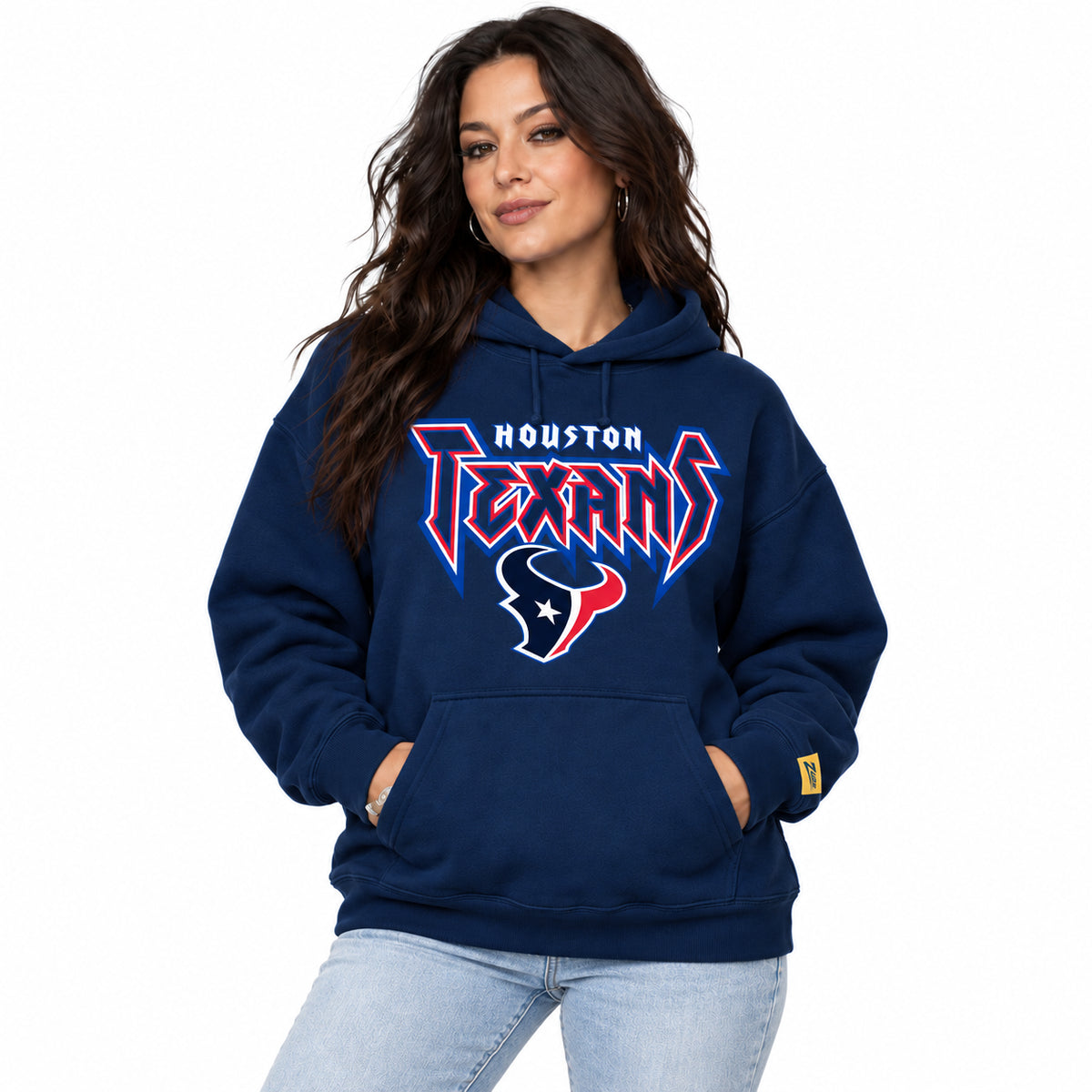 Zubaz NFL Houston Texans Unisex 90s Vintage Heavy Metal Hoodie