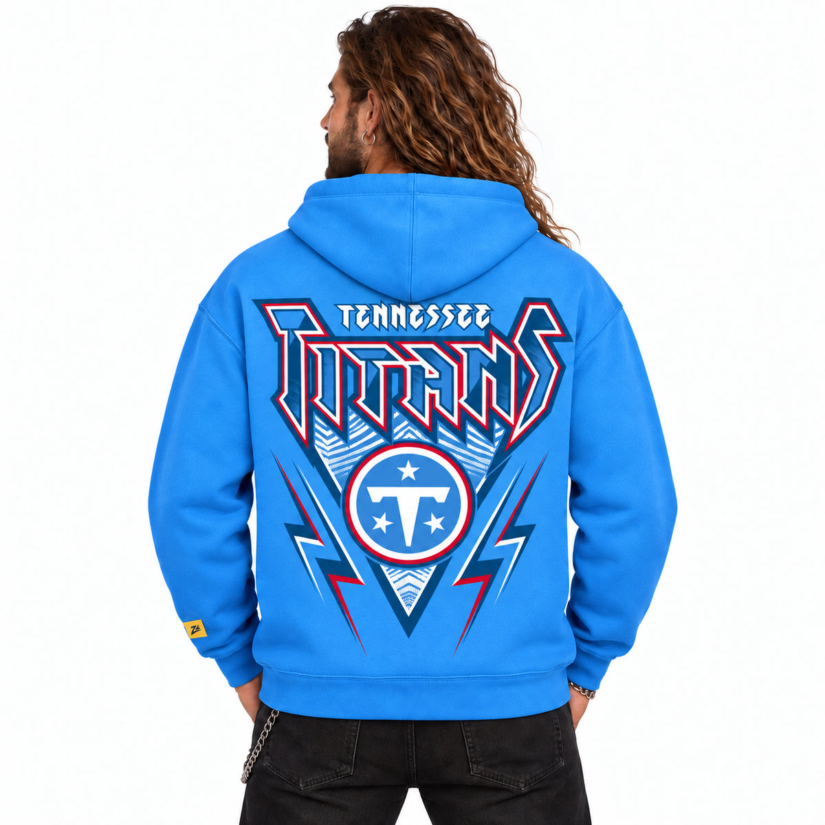 Zubaz NFL Tennessee Titans Unisex 90s Vintage Heavy Metal Hoodie