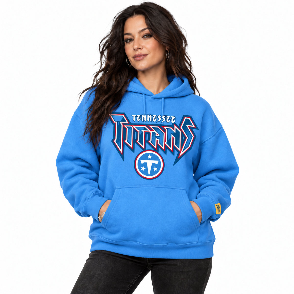 Zubaz NFL Tennessee Titans Unisex 90s Vintage Heavy Metal Hoodie