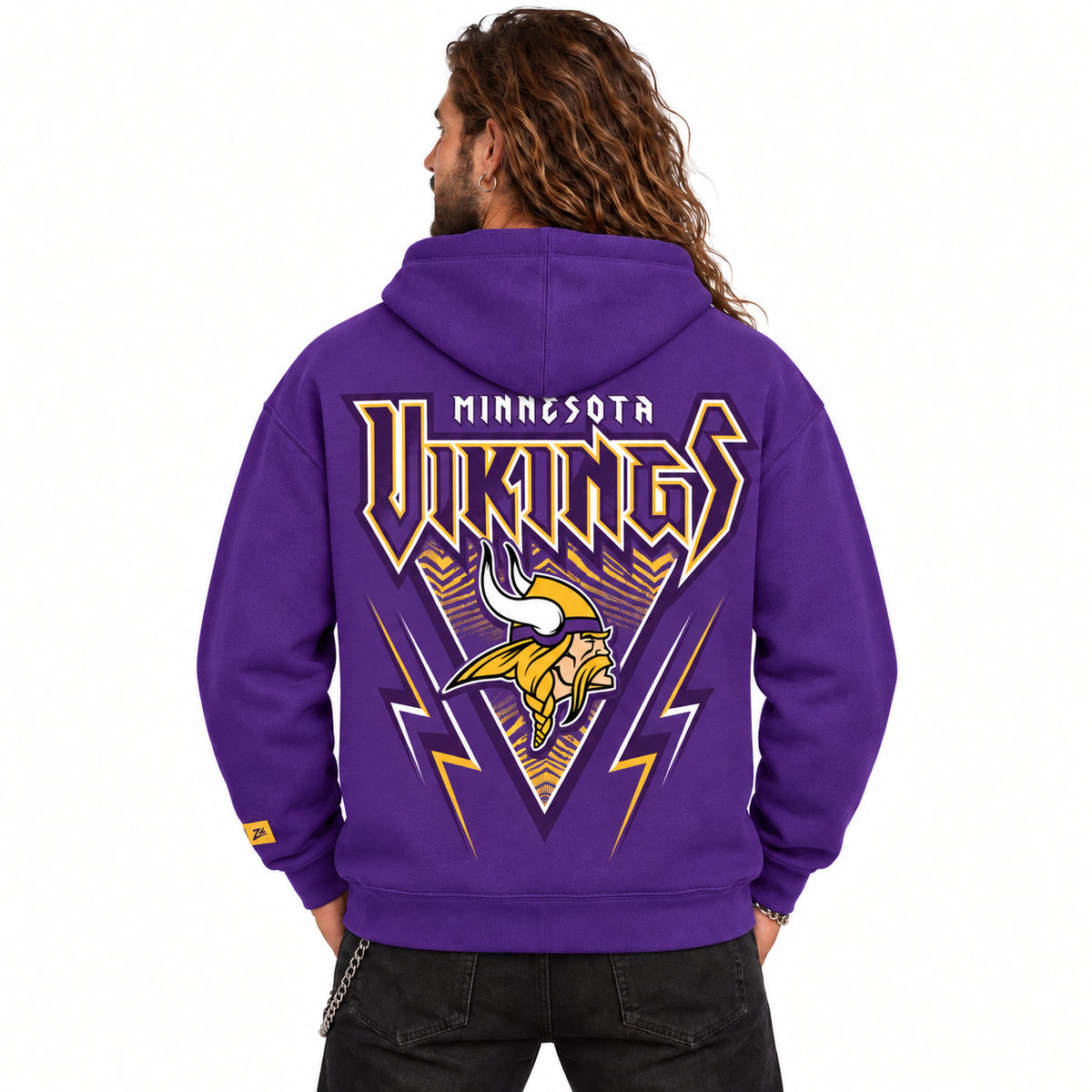 Zubaz NFL Men's & Women's 90s Heavy Metal Hoodie, Minnesota Vikings