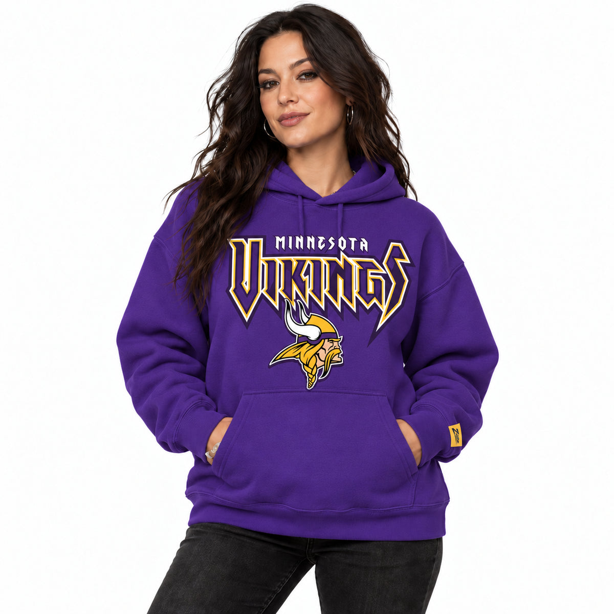 Zubaz NFL Men's & Women's 90s Heavy Metal Hoodie, Minnesota Vikings