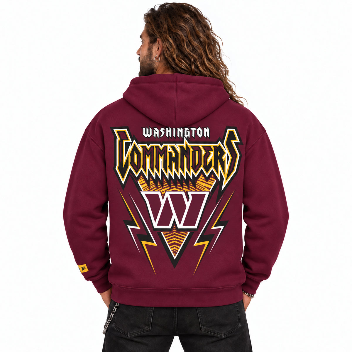 Zubaz NFL Men's & Women's 90s Heavy Metal Hoodie, Washington Commanders
