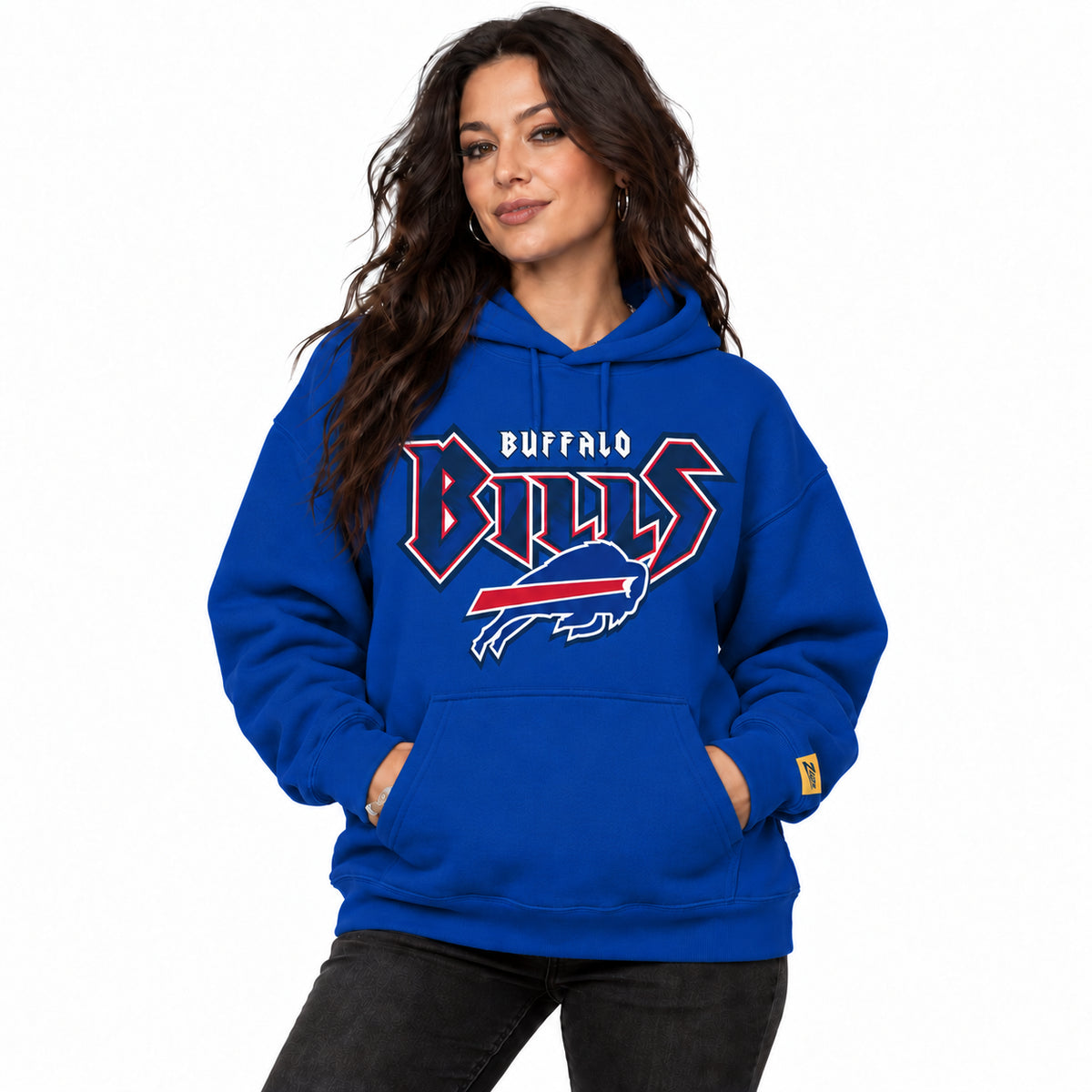 Zubaz NFL Men's & Women's 90s Heavy Metal Graphic Hoodie, Buffalo Bills