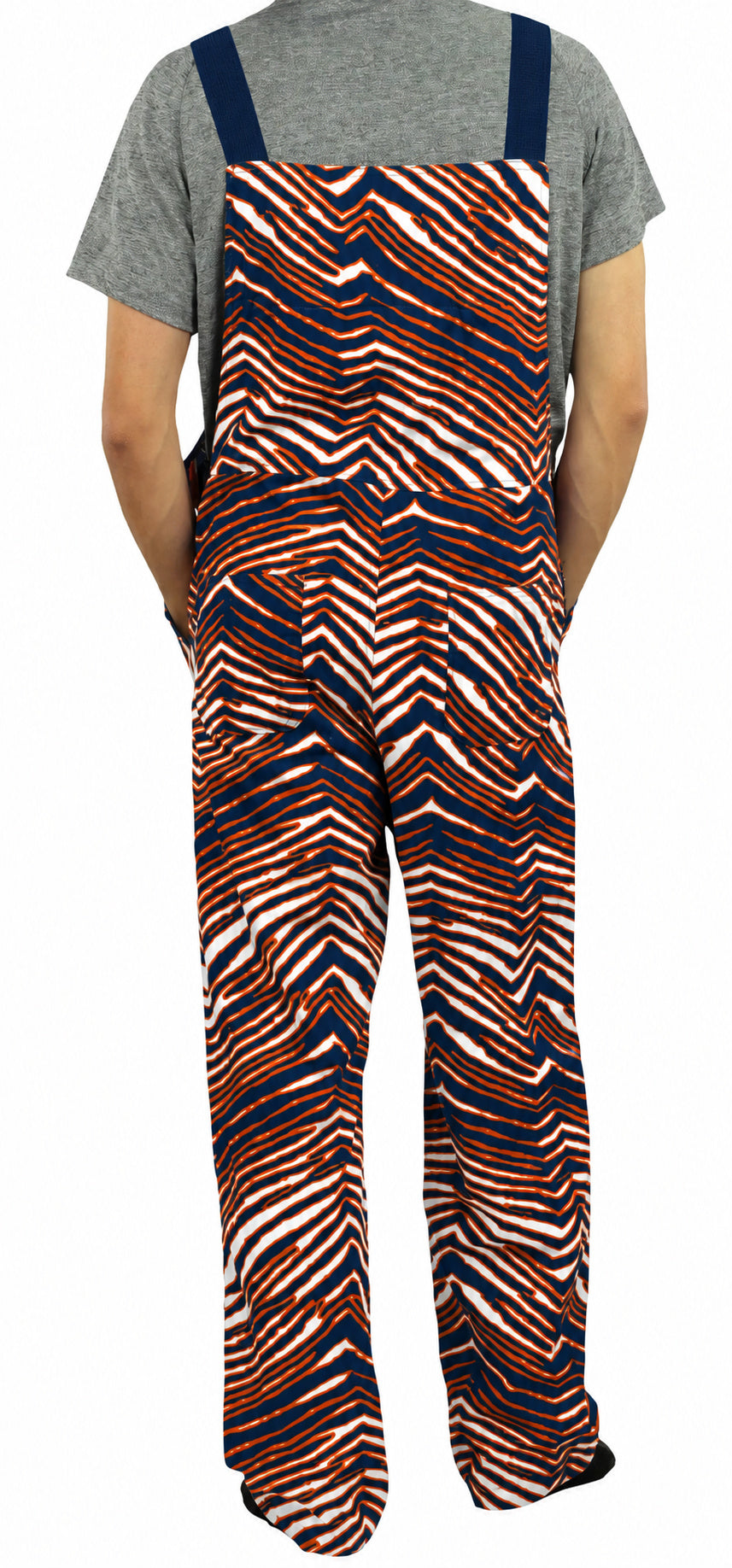 Zubaz NCAA Auburn Tigers Adult Unisex 3 Color Zebra Lined Bib