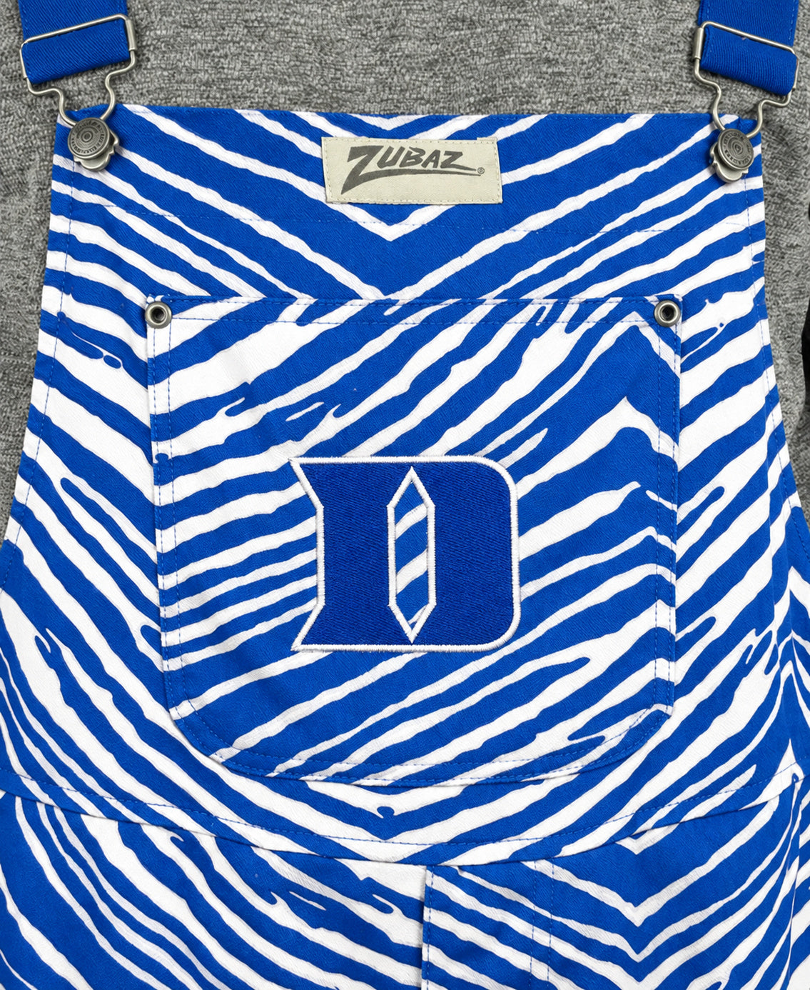 Zubaz NCAA Duke Blue Devils Adult Unisex 3 Color Zebra Lined Bib