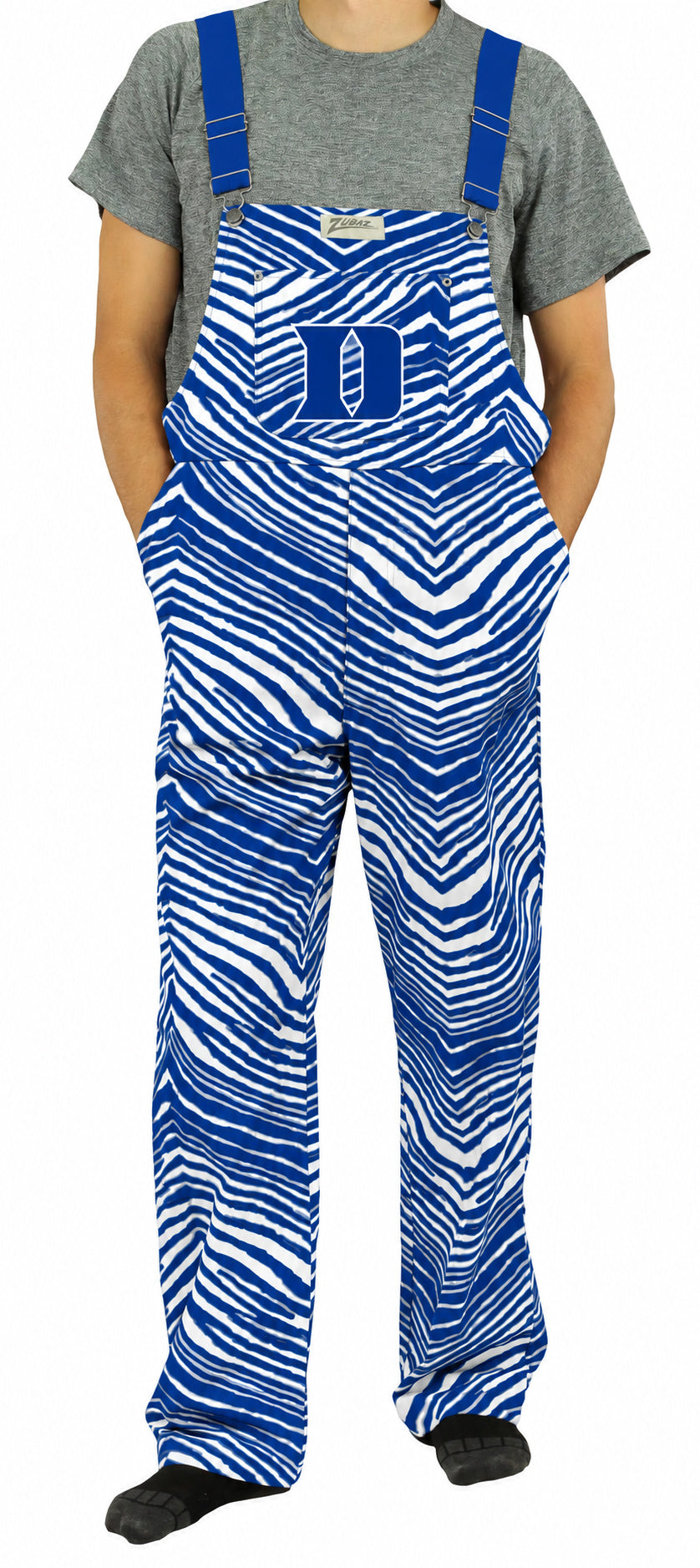 Zubaz NCAA Duke Blue Devils Adult Unisex 3 Color Zebra Lined Bib